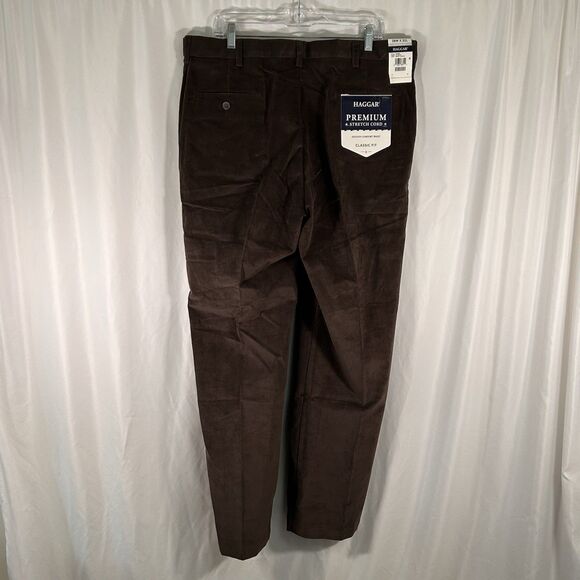 New Haggar Corduroy Pants Men's 38x32 Brown 212 Comfort Waist Classic Fit - Picture 6 of 10